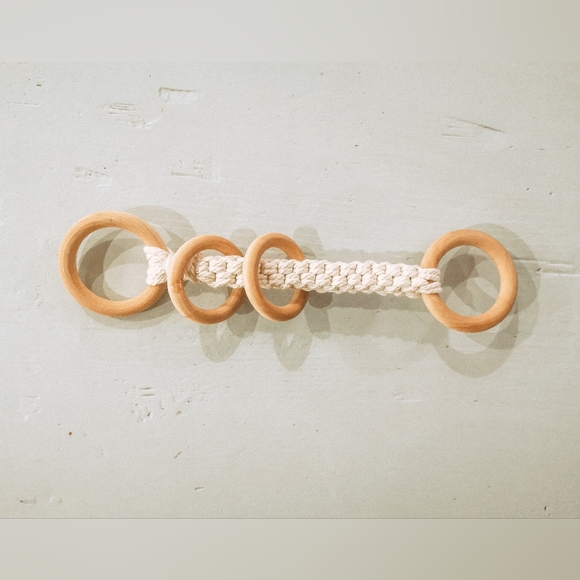 Handmade Macramé Baby Rattle 🇨🇦 Made in Canada - Picture 3 of 4